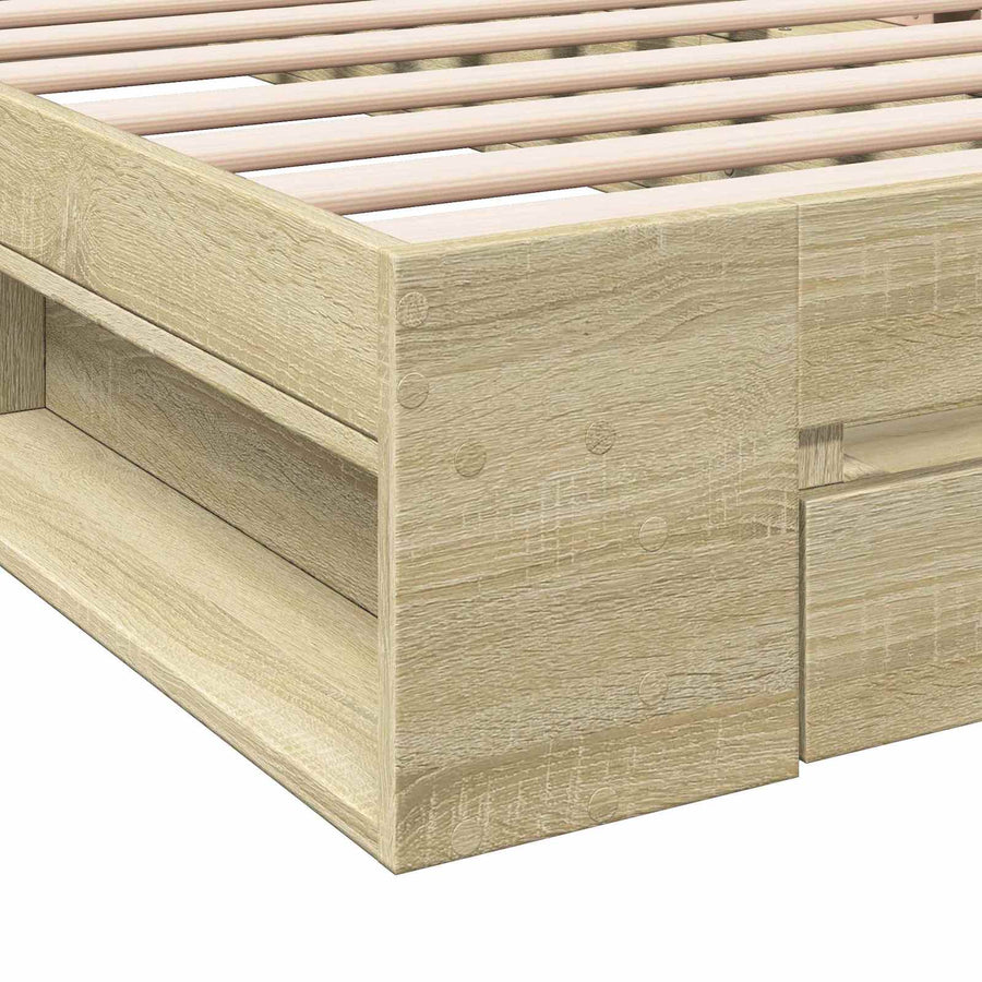 Bedframe met opslag Sonoma Eiken 80 x 200 cm Bewerkt hout