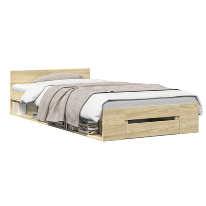 Bedframe met opslag Sonoma Eiken 80 x 200 cm Bewerkt hout