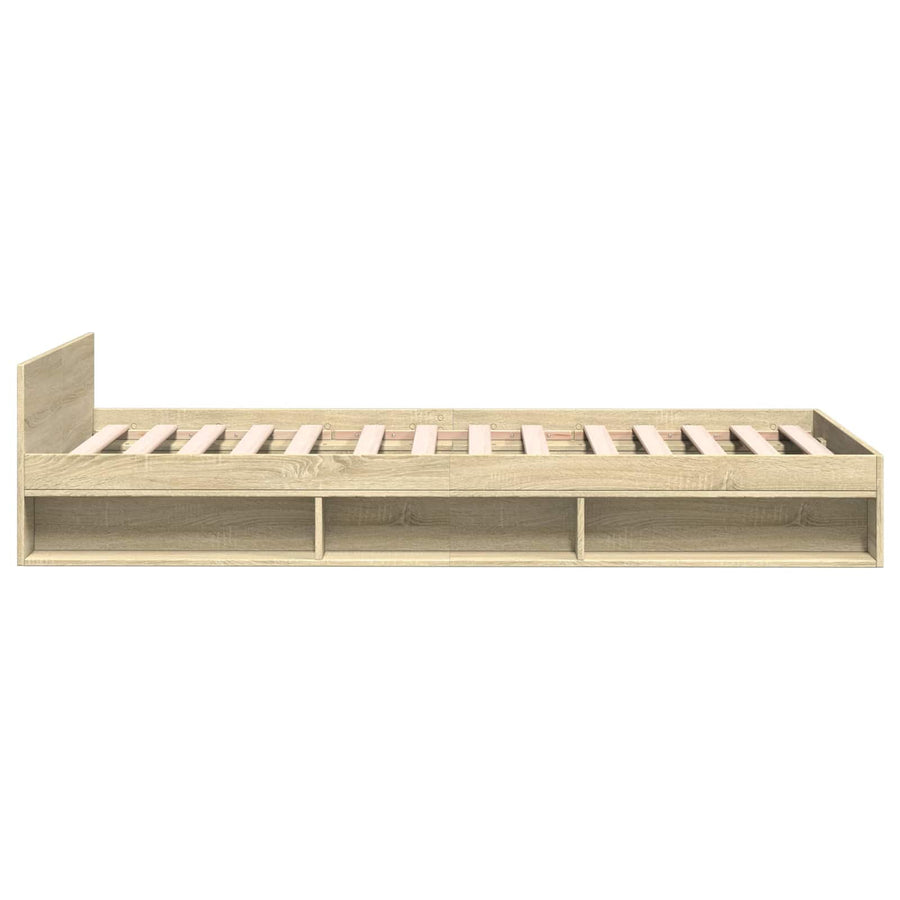 Bedframe met opslag Sonoma Eiken 80 x 200 cm Bewerkt hout