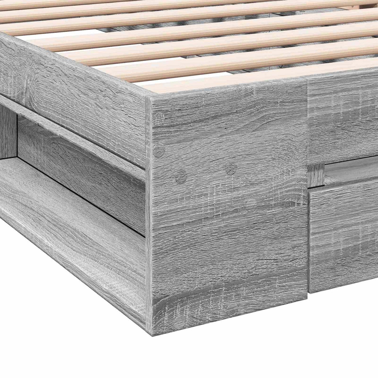 Bedframe met opslag Grijs Sonoma 80 x 200 cm Bewerkt hout