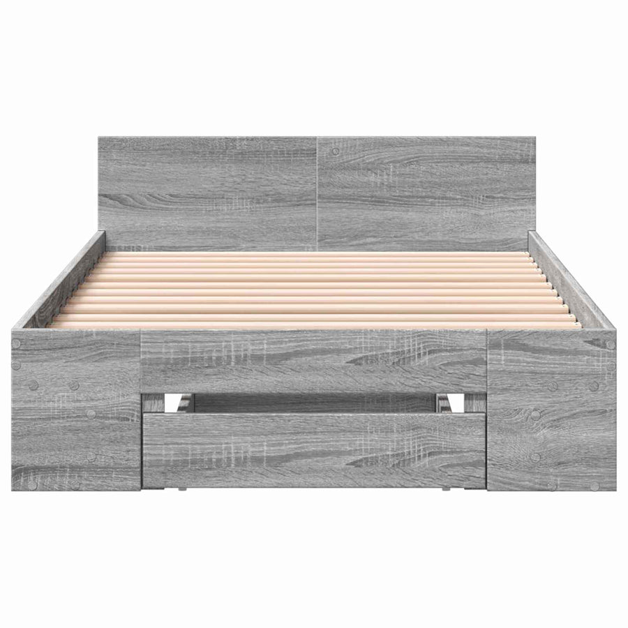 Bedframe met opslag Grijs Sonoma 80 x 200 cm Bewerkt hout
