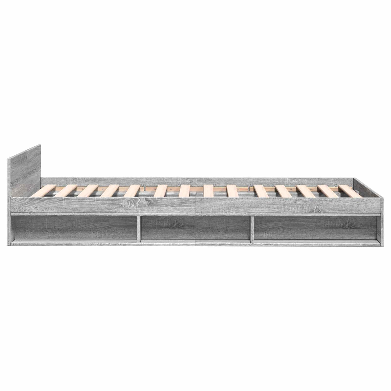 Bedframe met opslag Grijs Sonoma 80 x 200 cm Bewerkt hout