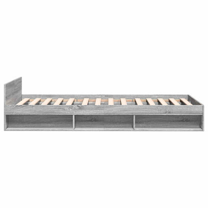 Bedframe met opslag Grijs Sonoma 80 x 200 cm Bewerkt hout
