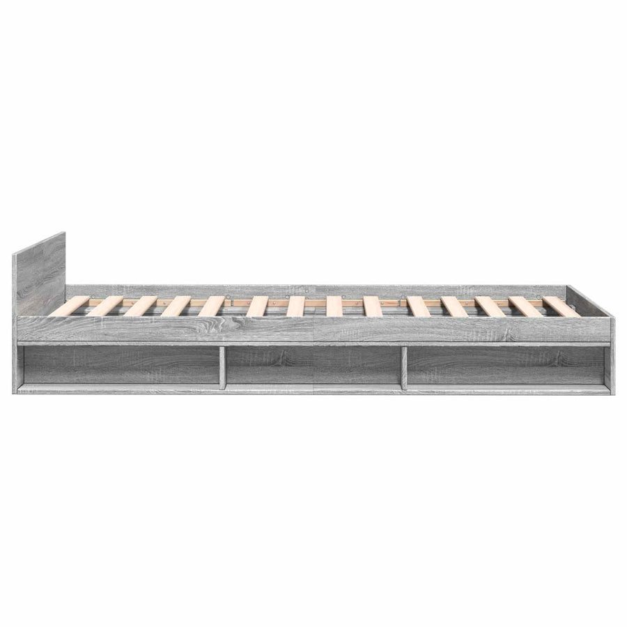 Bedframe met opslag Grijs Sonoma 80 x 200 cm Bewerkt hout