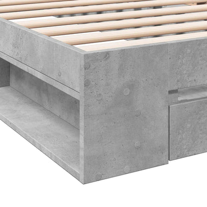 Bedframe met opslag Betongrijs 80 x 200 cm Bewerkt hout