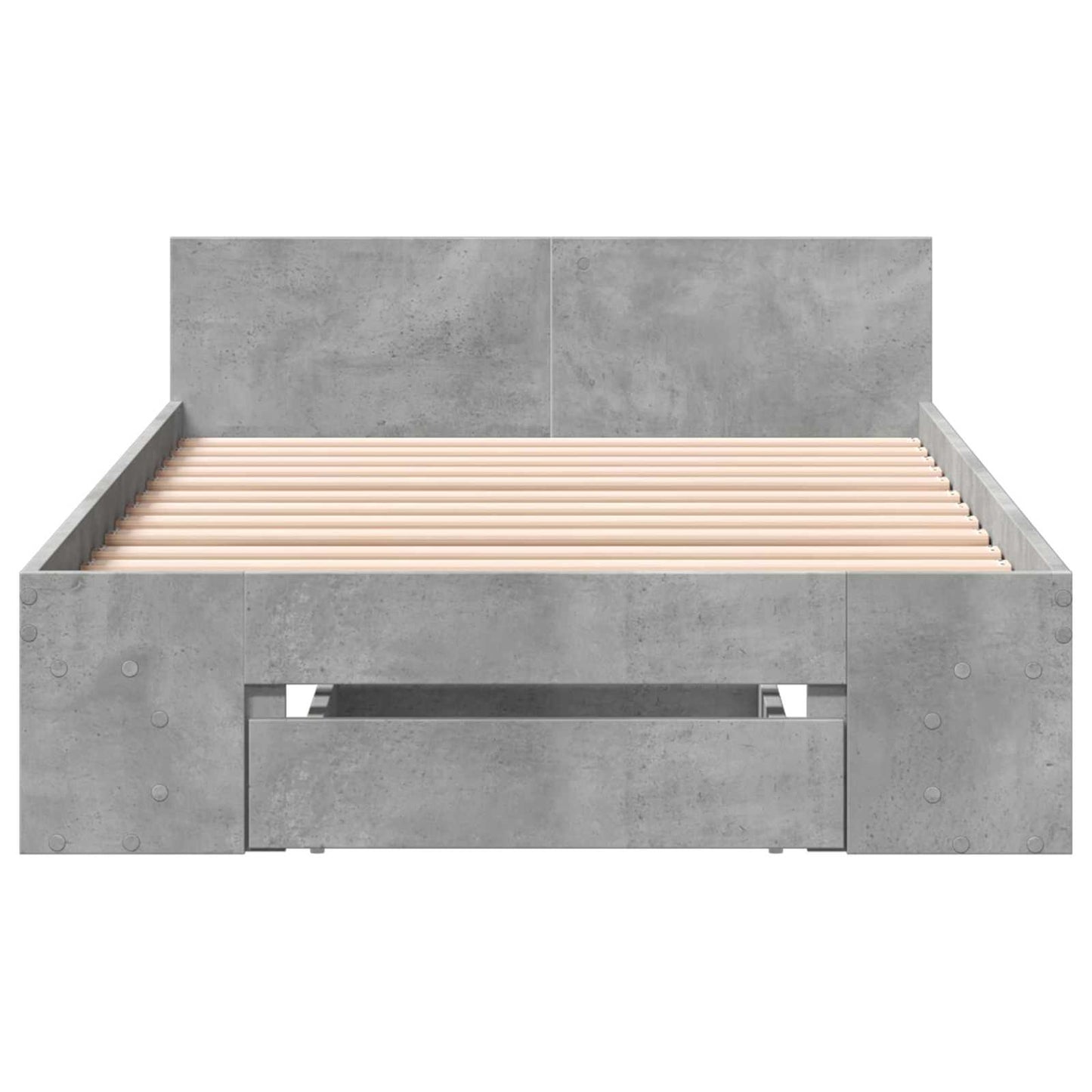 Bedframe met opslag Betongrijs 80 x 200 cm Bewerkt hout
