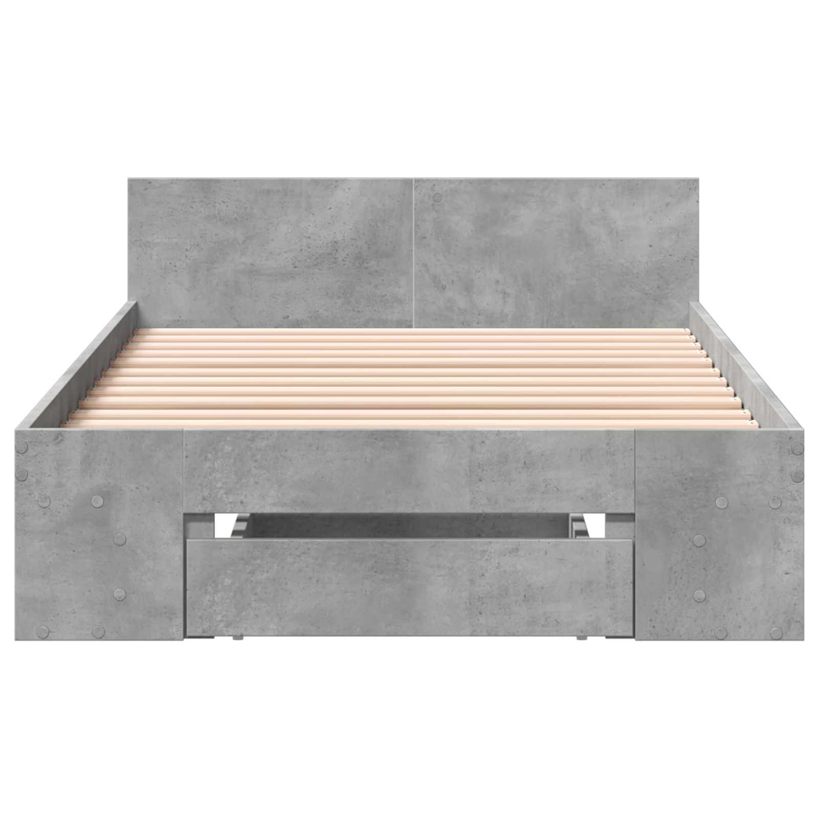 Bedframe met opslag Betongrijs 80 x 200 cm Bewerkt hout