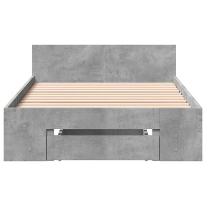 Bedframe met opslag Betongrijs 80 x 200 cm Bewerkt hout