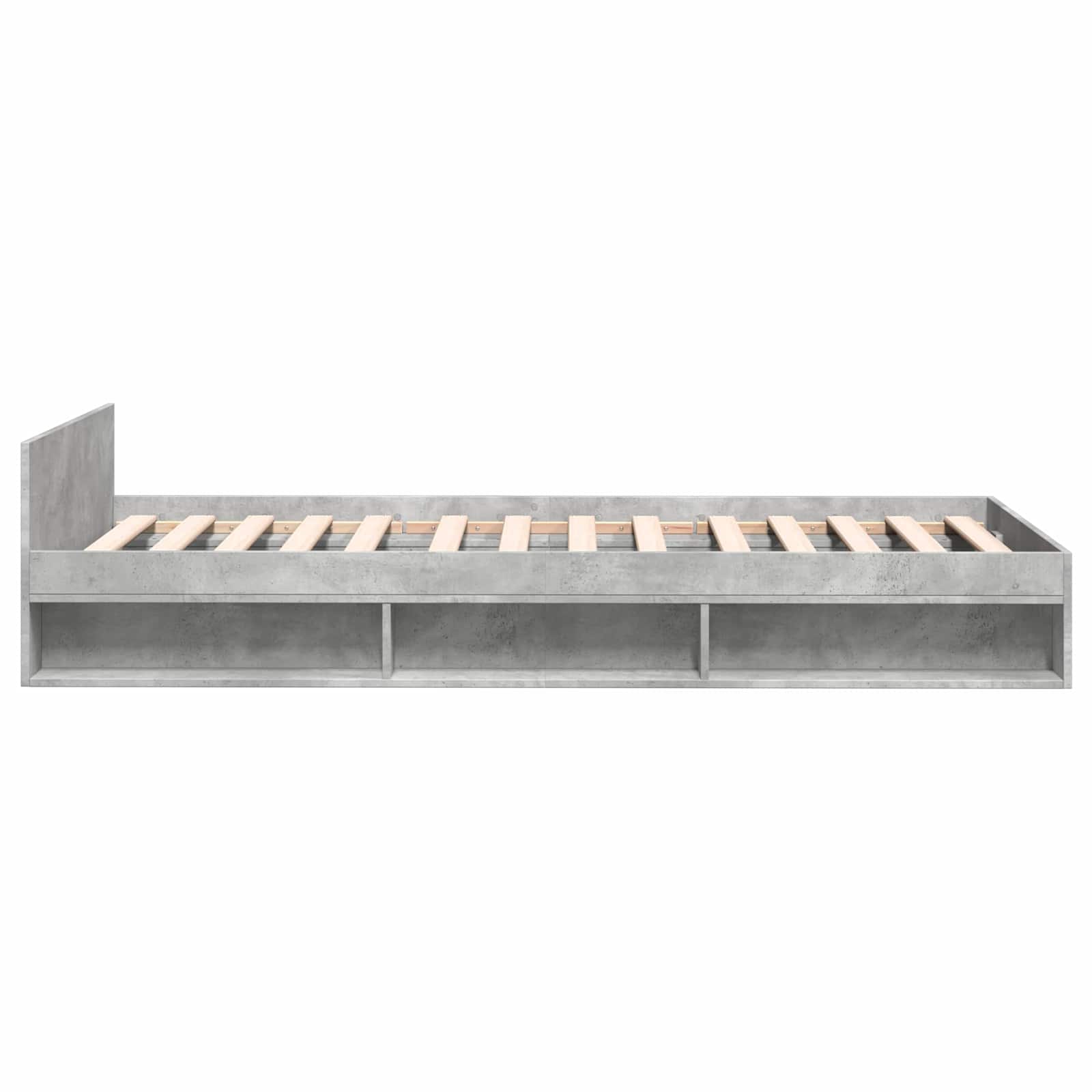 Bedframe met opslag Betongrijs 80 x 200 cm Bewerkt hout