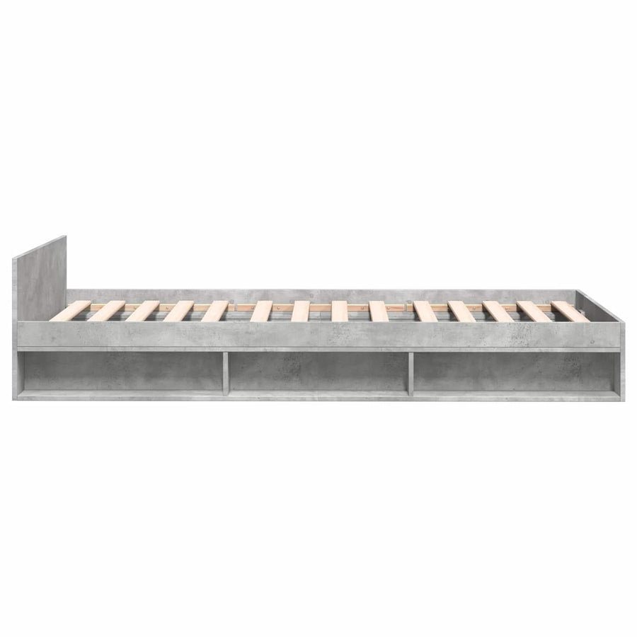 Bedframe met opslag Betongrijs 80 x 200 cm Bewerkt hout