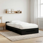 Bedframe met opslag Zwart eiken 80 x 200 cm Bewerkt hout