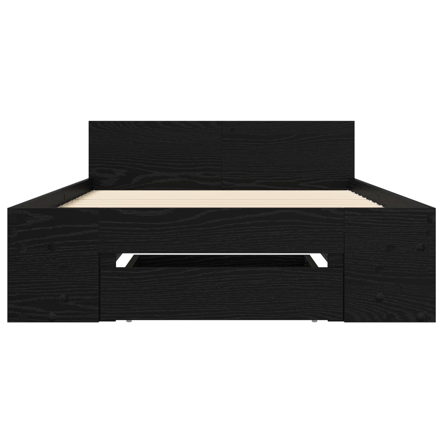 Bedframe met opslag Zwart eiken 80 x 200 cm Bewerkt hout