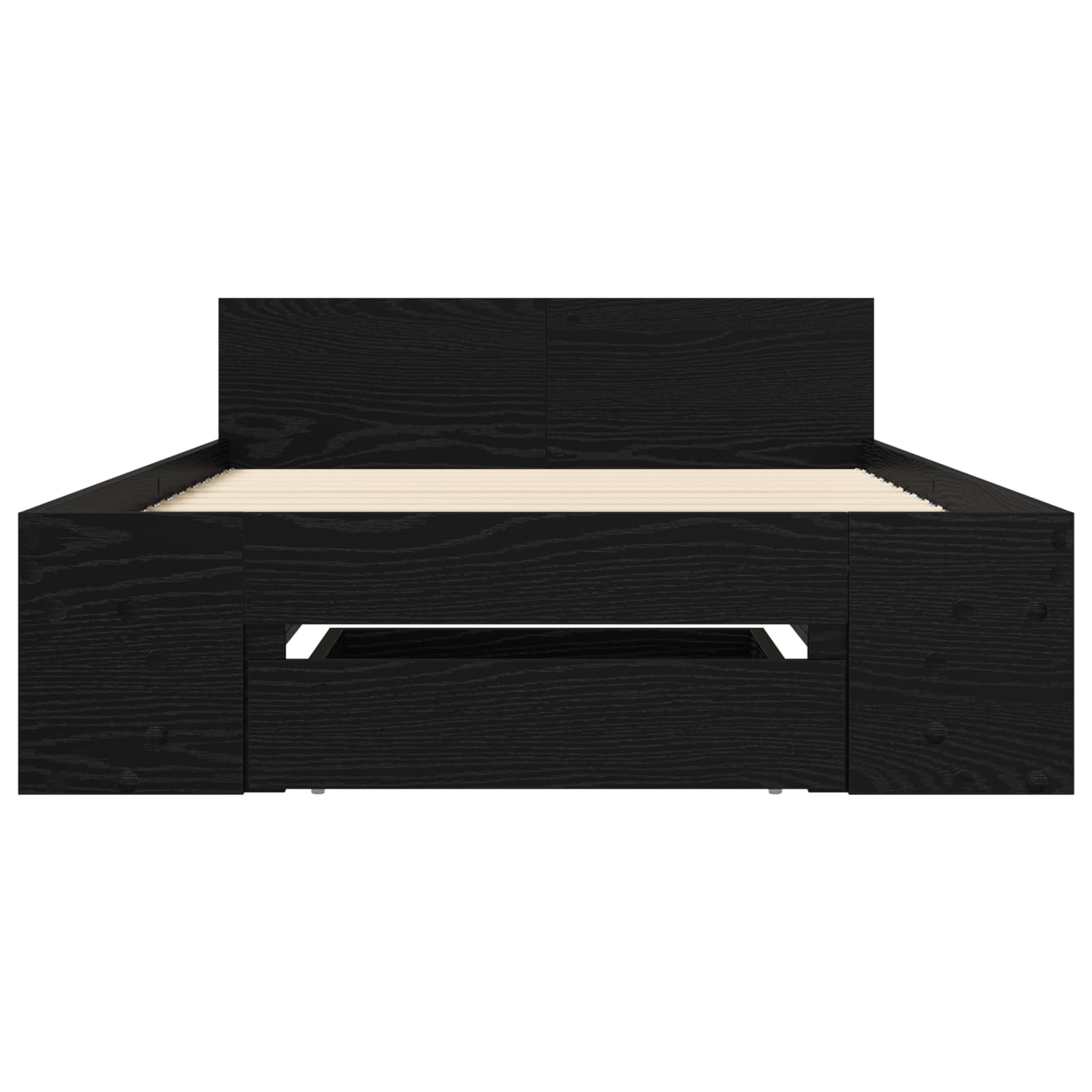 Bedframe met opslag Zwart eiken 80 x 200 cm Bewerkt hout