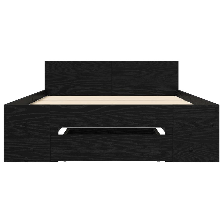 Bedframe met opslag Zwart eiken 80 x 200 cm Bewerkt hout