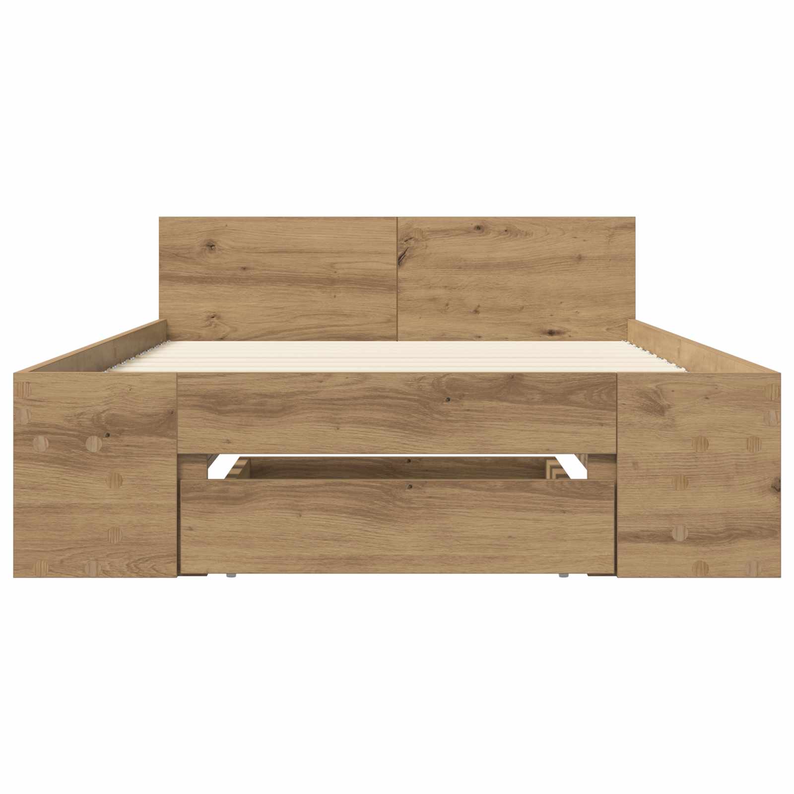 Bedframe met opslag Artisanaal eiken 80 x 200 cm Bewerkt hout