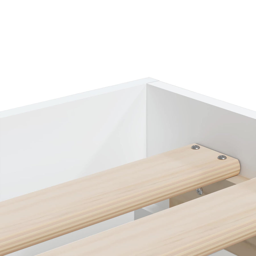 Bedframe met opslag met lade Wit 80 x 200 cm Bewerkt hout