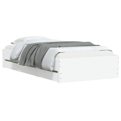 Bedframe met opslag met lade Wit 80 x 200 cm Bewerkt hout
