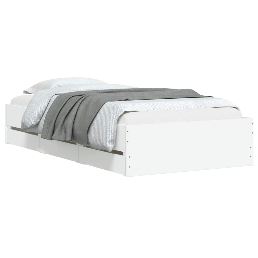 Bedframe met opslag met lade Wit 80 x 200 cm Bewerkt hout