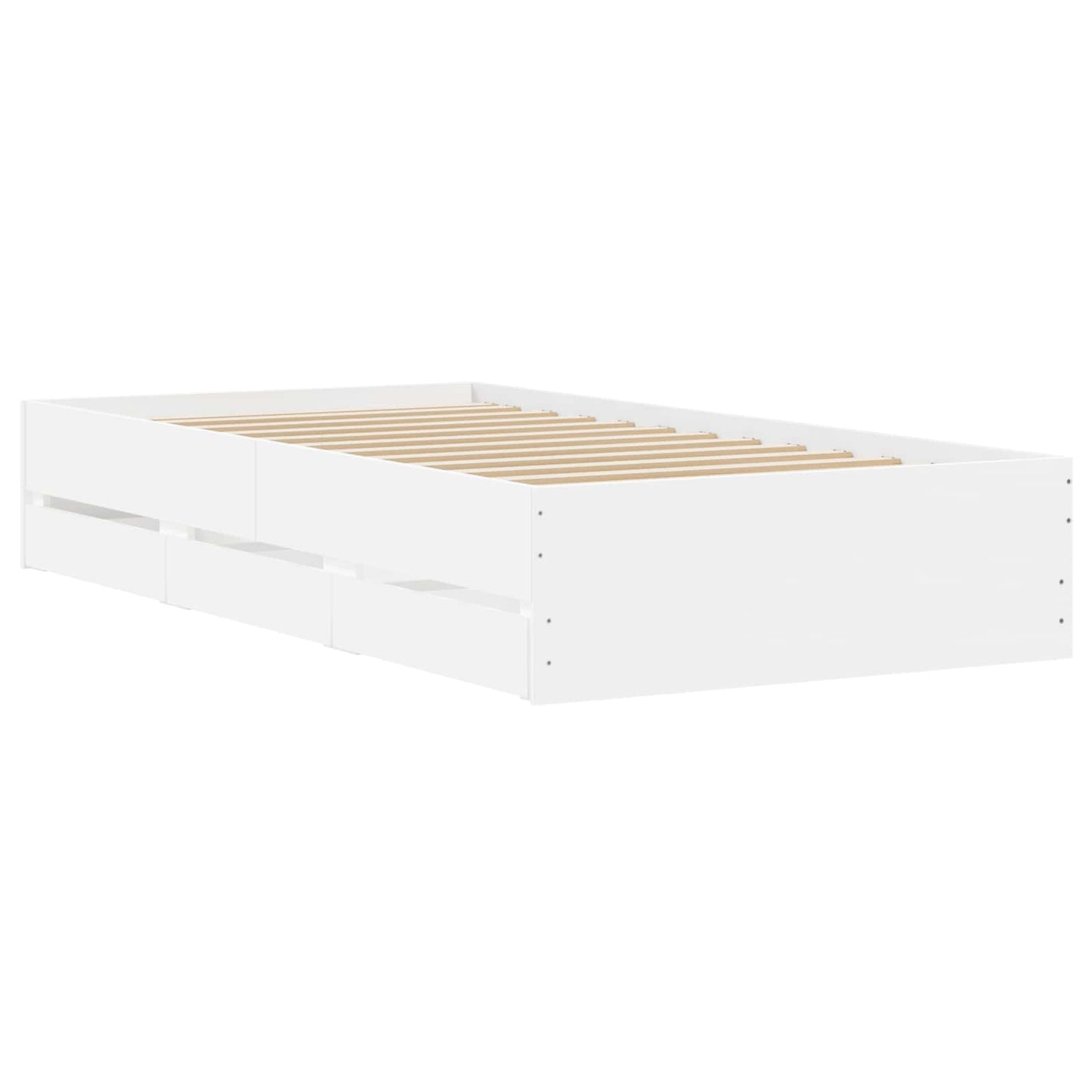 Bedframe met opslag met lade Wit 80 x 200 cm Bewerkt hout