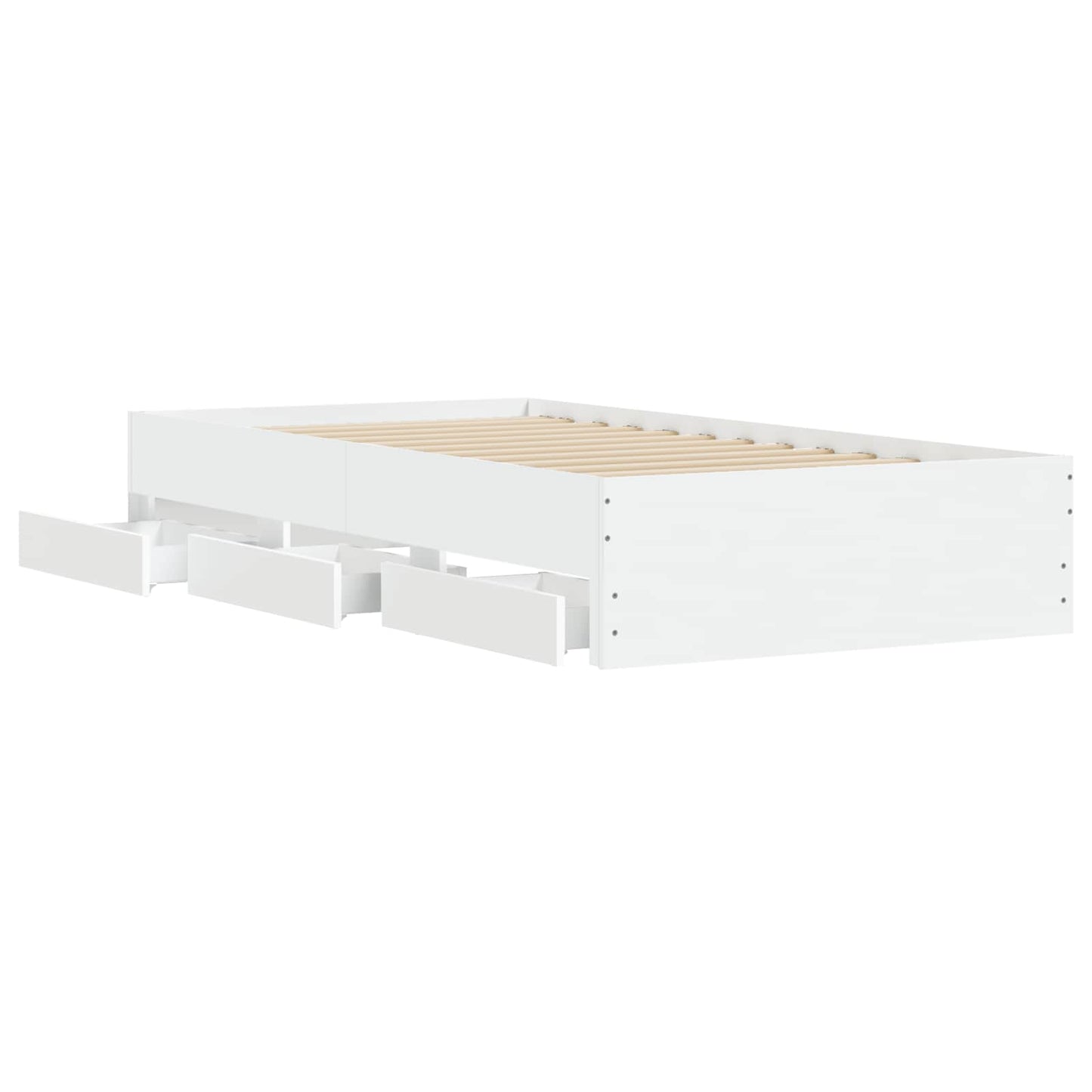 Bedframe met opslag met lade Wit 80 x 200 cm Bewerkt hout