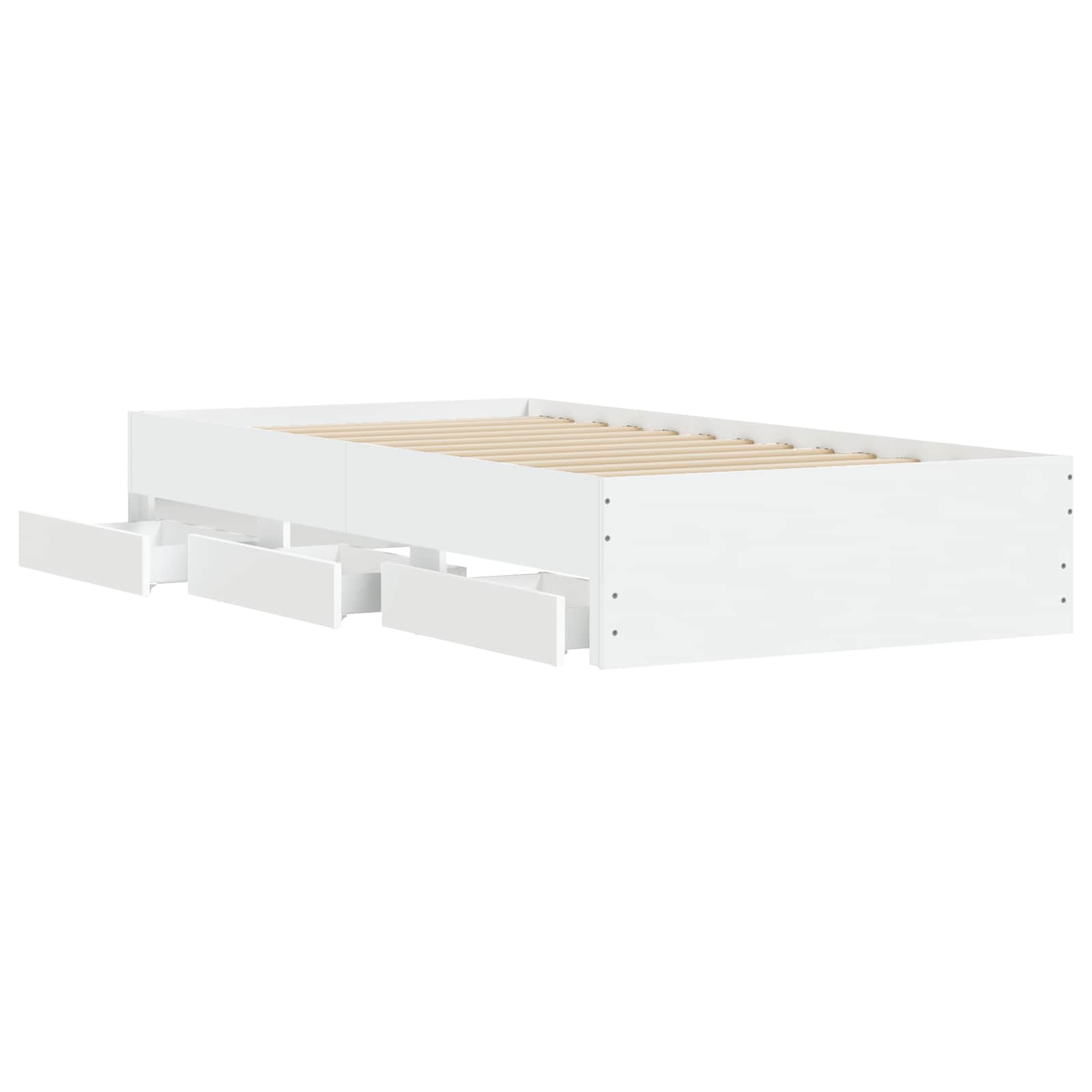 Bedframe met opslag met lade Wit 80 x 200 cm Bewerkt hout
