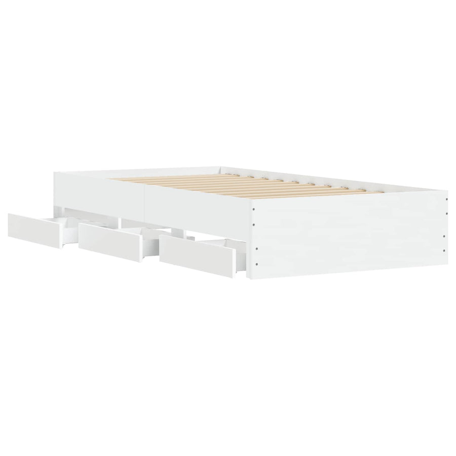 Bedframe met opslag met lade Wit 80 x 200 cm Bewerkt hout