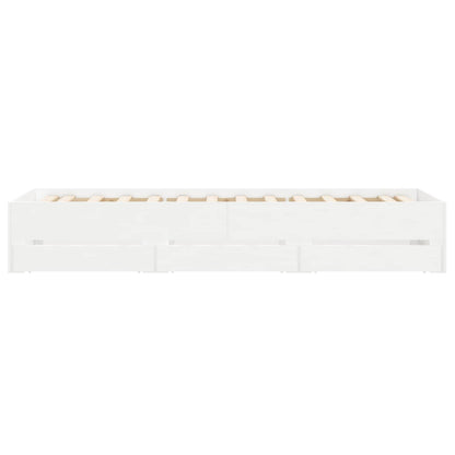 Bedframe met opslag met lade Wit 80 x 200 cm Bewerkt hout