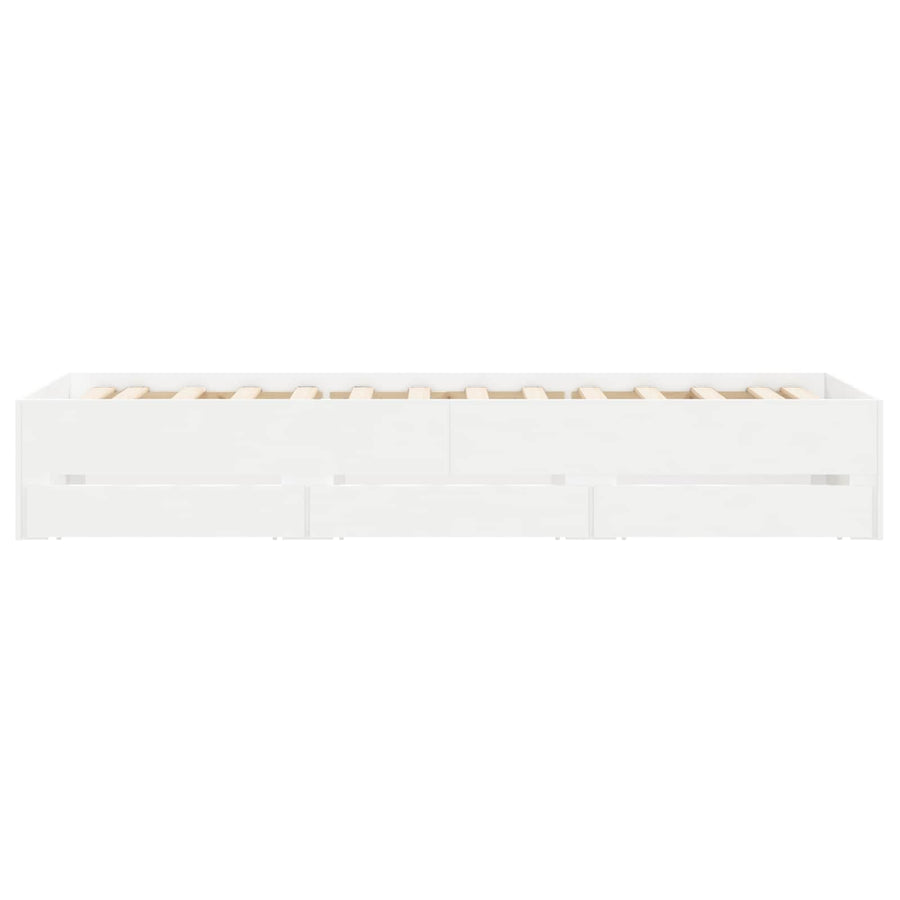 Bedframe met opslag met lade Wit 80 x 200 cm Bewerkt hout