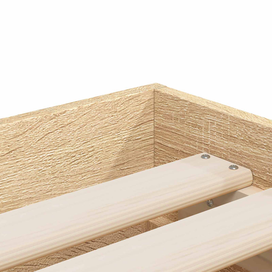 Bedframe met opslag Sonoma Eiken 80 x 200 cm Bewerkt hout
