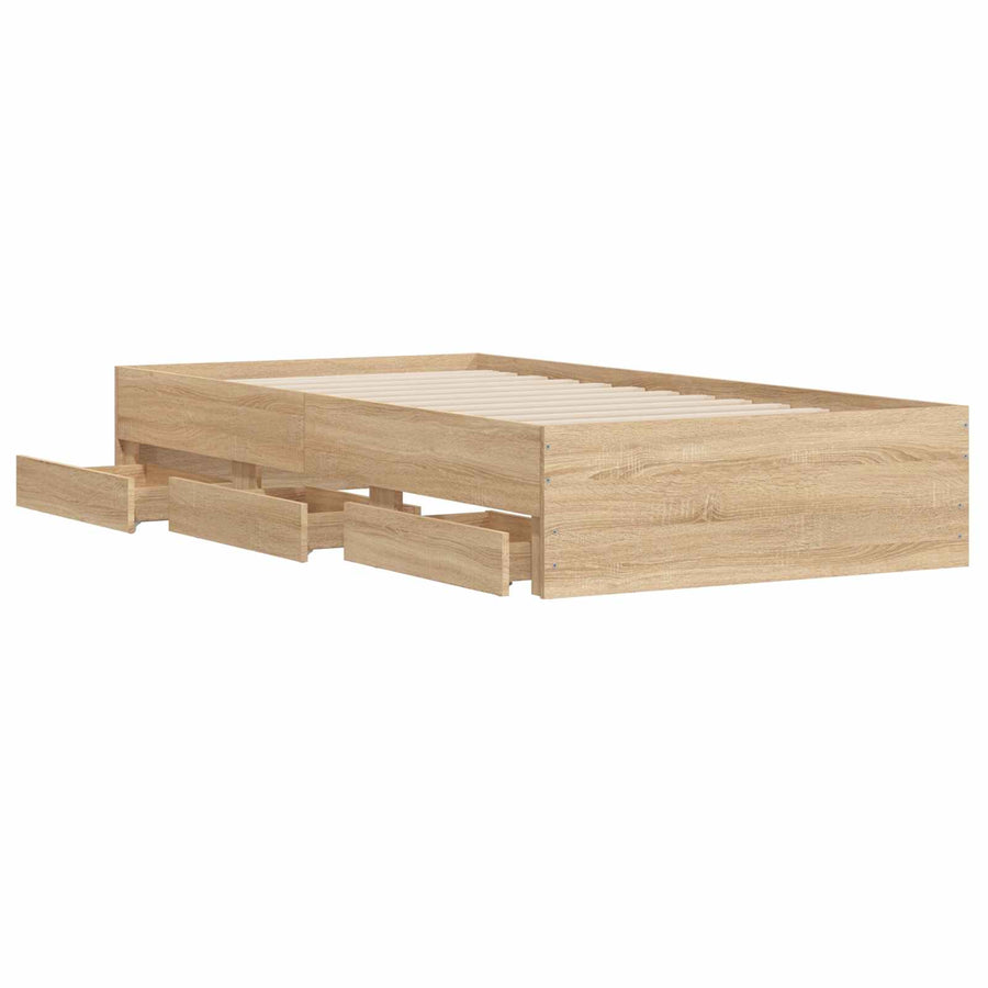 Bedframe met opslag Sonoma Eiken 80 x 200 cm Bewerkt hout