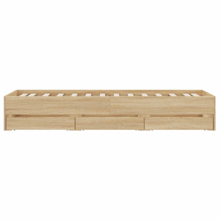 Bedframe met opslag Sonoma Eiken 80 x 200 cm Bewerkt hout