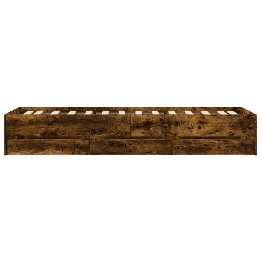 Bedframe met opslag Gerookt eiken 80 x 200 cm Bewerkt hout