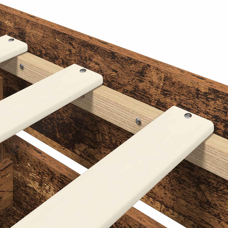 Bedframe met opslag met lade Oud hout 80 x 200 cm Bewerkt hout