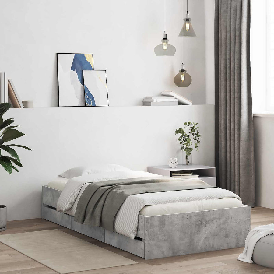 Bedframe met opslag Grijs Sonoma 80 x 200 cm Bewerkt hout