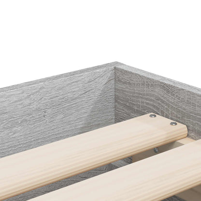 Bedframe met opslag Betongrijs 80 x 200 cm Bewerkt hout