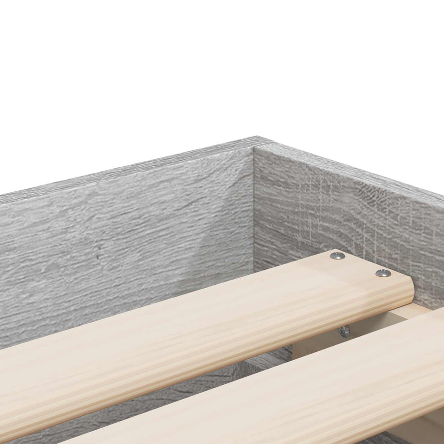 Bedframe met opslag Betongrijs 80 x 200 cm Bewerkt hout