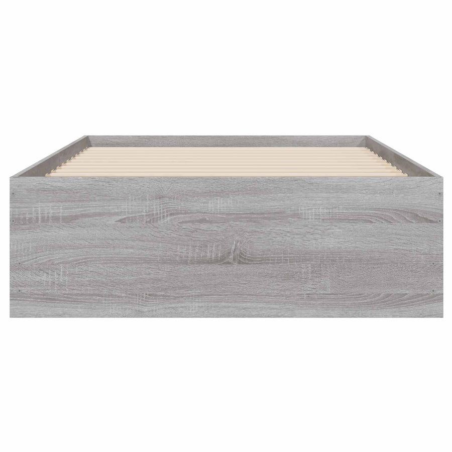 Bedframe met opslag Betongrijs 80 x 200 cm Bewerkt hout