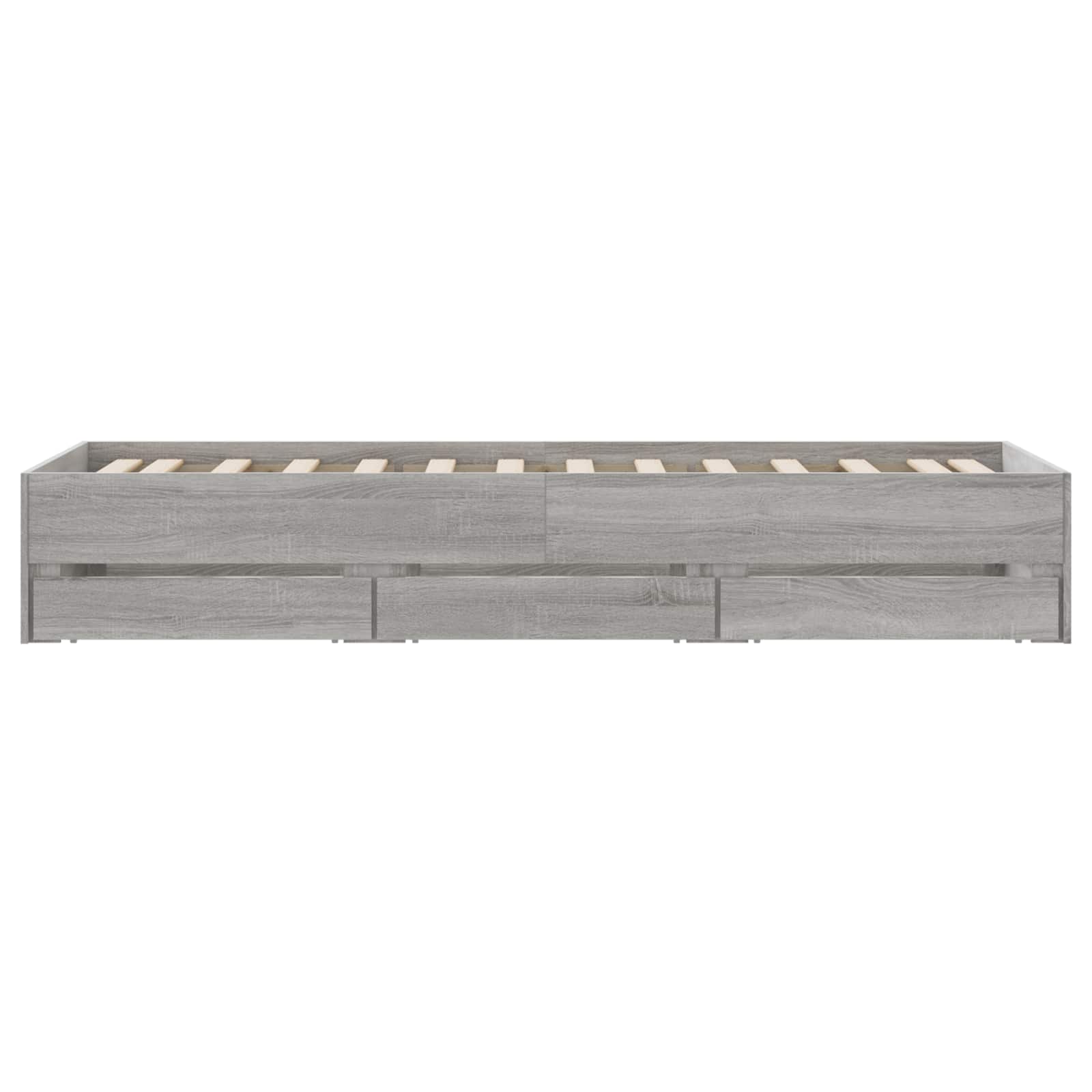 Bedframe met opslag Betongrijs 80 x 200 cm Bewerkt hout