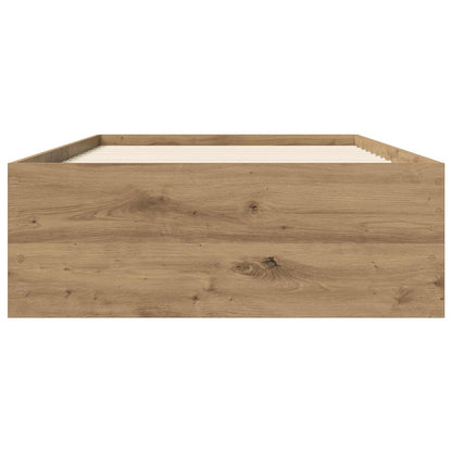 Bedframe met opslag Artisanaal eiken 80 x 200 cm Bewerkt hout
