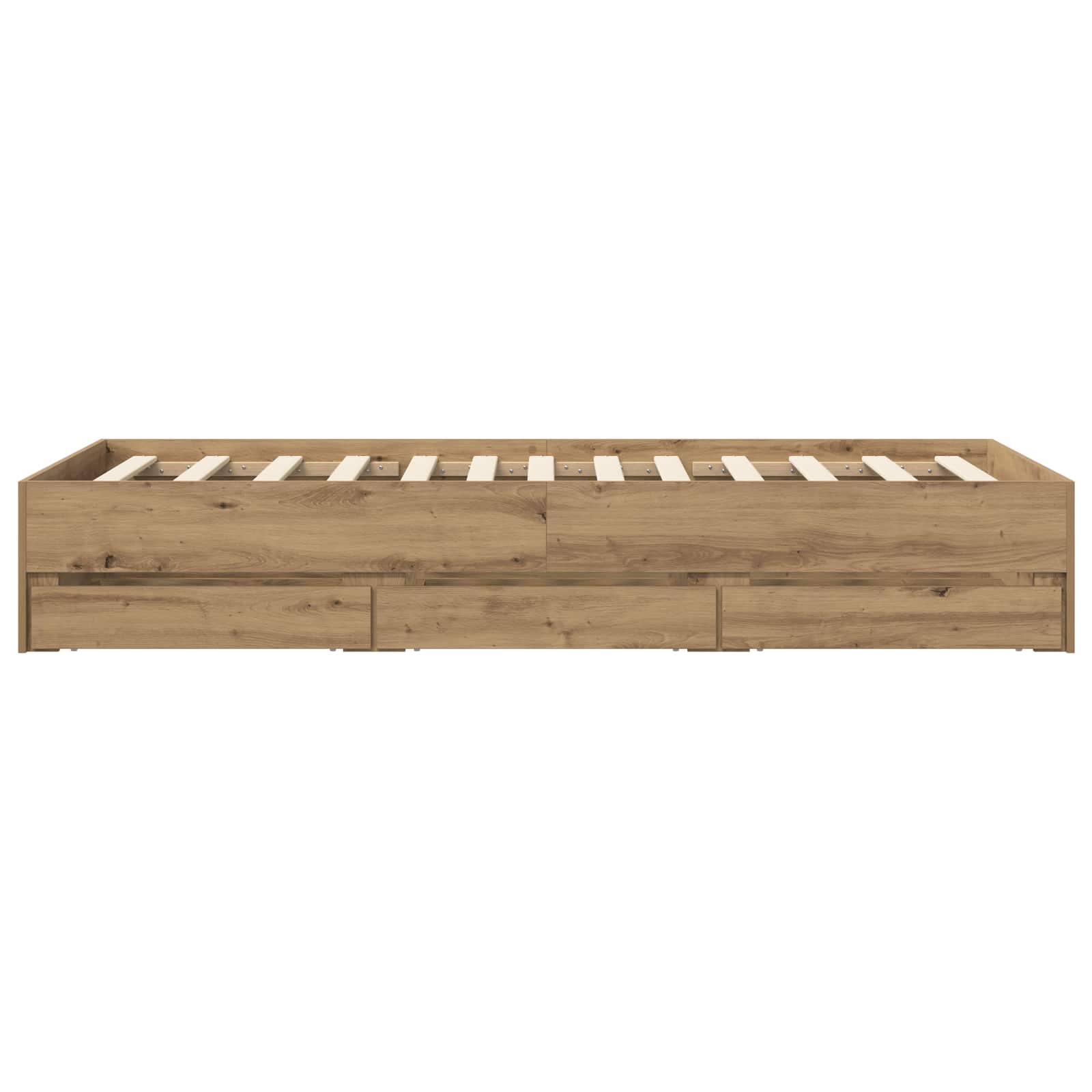 Bedframe met opslag Artisanaal eiken 80 x 200 cm Bewerkt hout