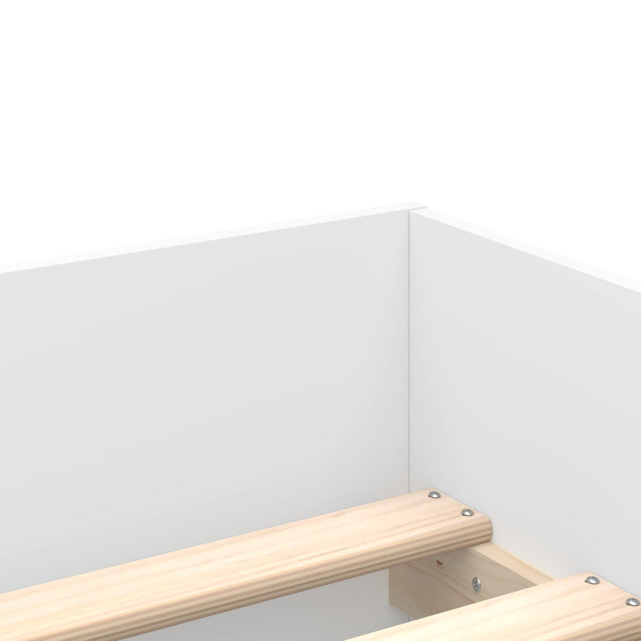 Bedframe met lade met opslag Wit Massief grenenhout