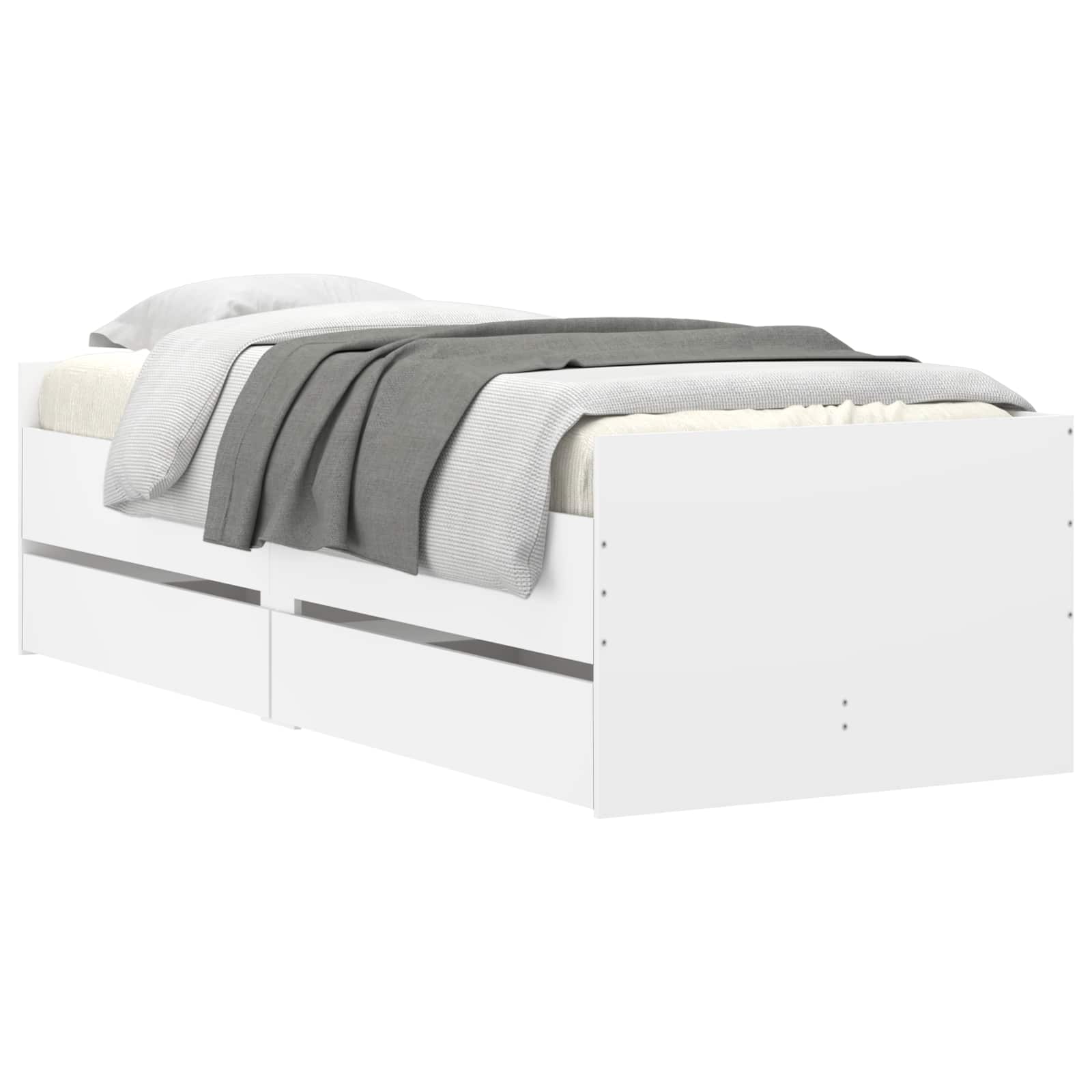 Bedframe met lade met opslag Wit Massief grenenhout