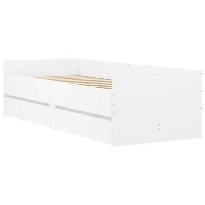 Bedframe met lade met opslag Wit Massief grenenhout