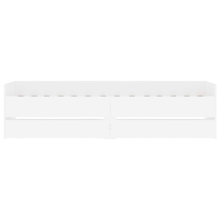 Bedframe met lade met opslag Wit Massief grenenhout