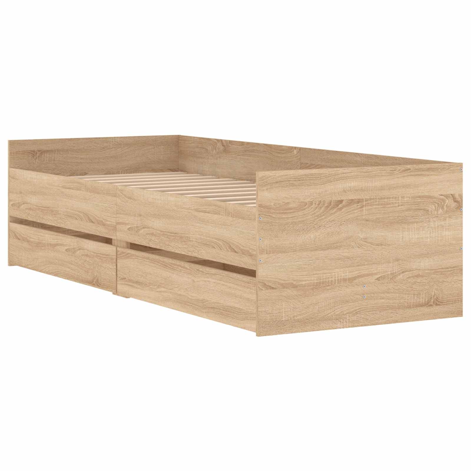 Bedframe met lade met opslag Sonoma Eiken Massief grenenhout