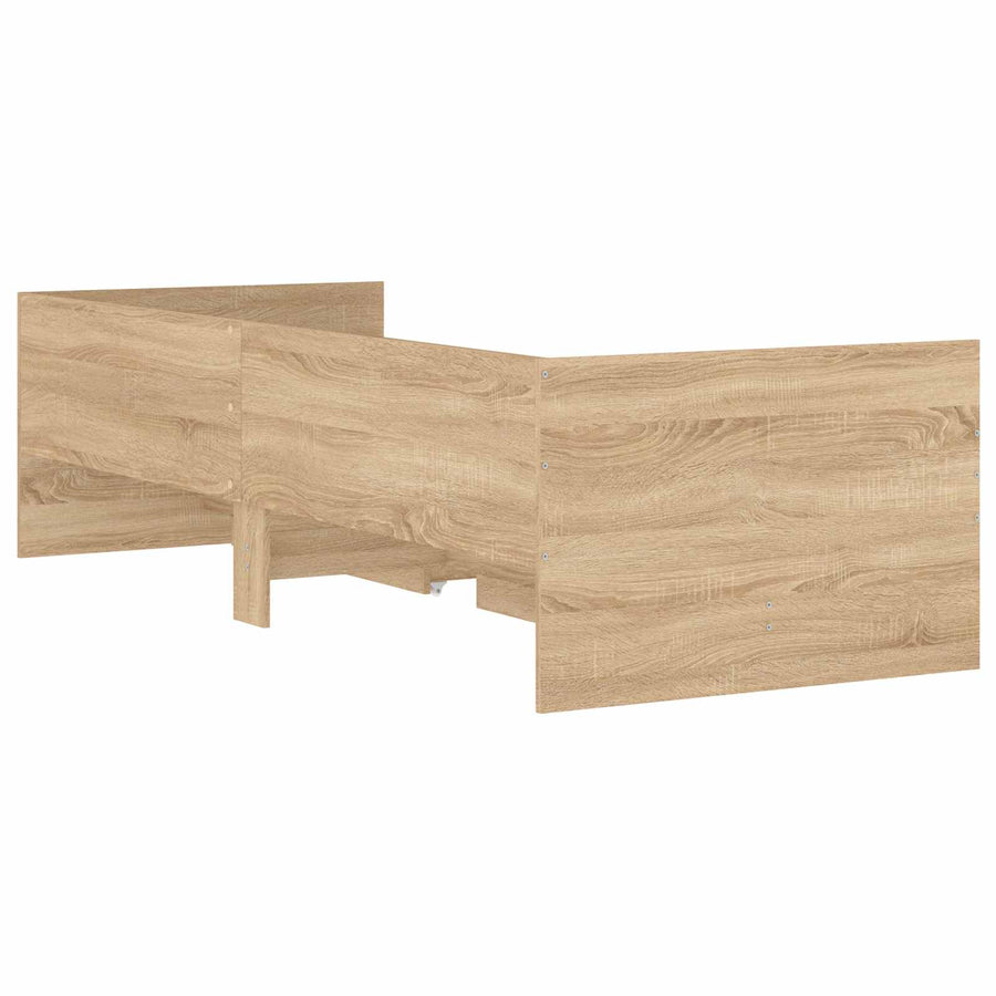 Bedframe met lade met opslag Sonoma Eiken Massief grenenhout