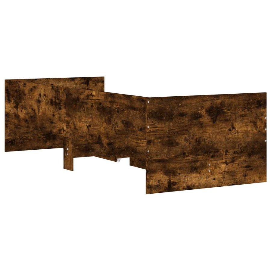Bedframe met lade met opslag Gerookt eiken Massief grenenhout