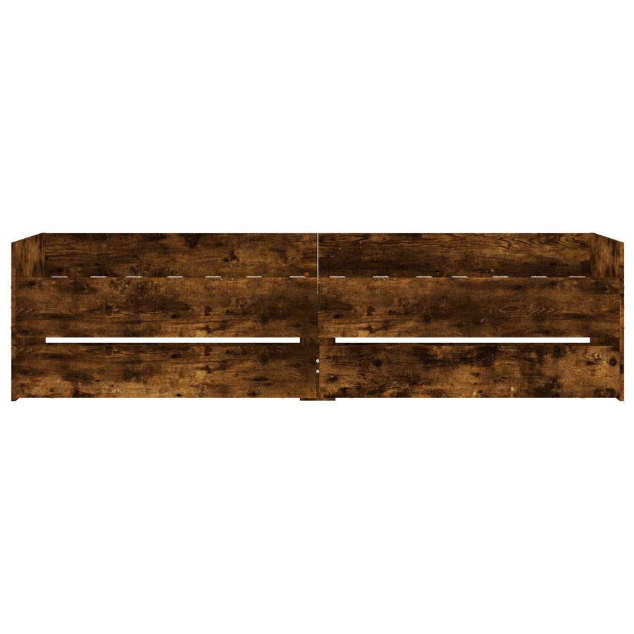 Bedframe met lade met opslag Gerookt eiken Massief grenenhout