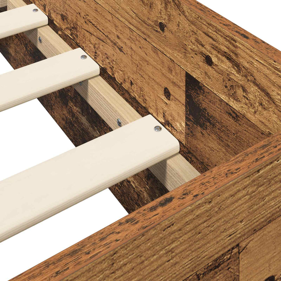 Bedframe met lade met opslag Oud hout Massief grenenhout