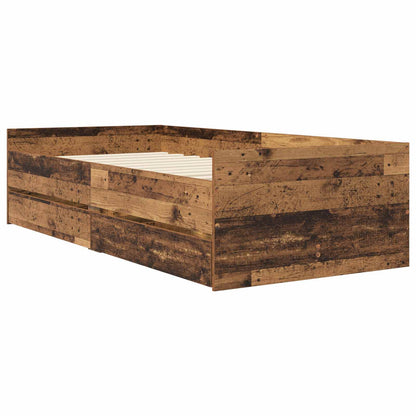 Bedframe met lade met opslag Oud hout Massief grenenhout